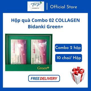 Hộp quà Combo 02 COLLAGEN Bidanki Green+ (dạng nước): Hấp Thụ Nhanh, Đẹp Da, Giữ Dáng, Hạn Chế Quá Trìn giá sỉ