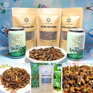 Dế Sấy Cay Giòn, đồ khô, đồ sấy, thực phẩm khô thực phẩm sấy làm đồ nhậu HOA MẶT TRỜI FARM
