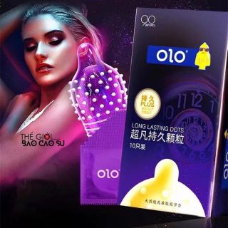 Bao cao su OLO Long láting dots siêu mỏng nhiều gân gai kéo dài thời gian quan hệ hộp 10 cái