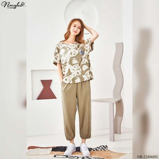 Bộ mặc nhà cotton áo cộc tay quần dài NARYLEE NR - 228068 giá sỉ