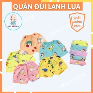 Quần chục cho bé gái. SET 10 quần đùi lanh lụa in tràn siêu mềm mát cho bé từ 4-17kg Sally Baby SL0047 giá sỉ