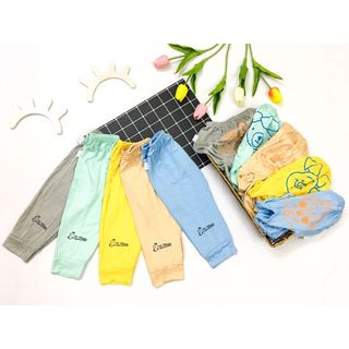 Quần chục dài cho bé. SET 10 quần dài bo gấu KWOO chất thun lạnh in mông siêu cute, mềm mát, co giãn tốt cho bé. giá sỉ