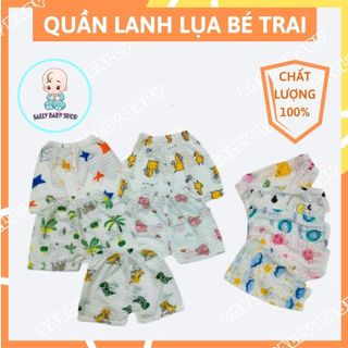 Quần chục dài cho bé trai gái giá rẻ SET 10 Sally Baby cotton sợi tre hoạ tiết in hình từ 4-13kg SL0014 giá sỉ