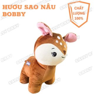 Gấu huơu sao BOBBY màu nâu mềm mại, siêu cưng làm đồ chơi cho bé yêu. Gấu quà tặng size 42cm | Sally Baby giá sỉ