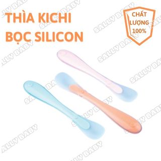 SET 2 THÌA BỌC SILICON, hộp kichi chống nướu cho bé ăn dặm. HÀNG CHÍNH HÃNG GIÁ TỐT | Sally Baby giá sỉ