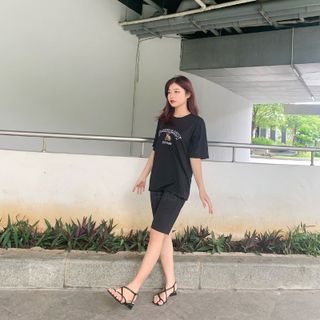 Sét bộ nữ ,đồ bộ lững ngố nữ thun coton sufa,áo phom rộng phối quần đen ,thời trang xuân hè BL15
