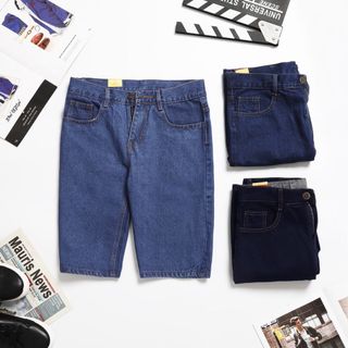 Quần jean lửng nam, Quần short jean nam cao cấp SUMYF, 100% {có bigsize}
