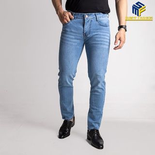 [Có Bigsize]Quần Jean xanh nam trơn ống slimfit có big size