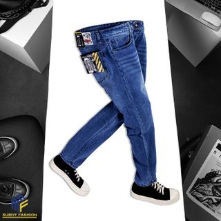 [Có Bigsize]Quần Jean xanh nam trơn ống slimfit có big size