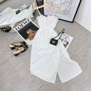 ĐẦM TRẮNG 2S XẾP LY NGỰC PHỒNG XẺ ĐÙI