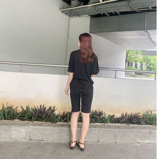 Sét bộ nữ ,đồ bộ lững ngố nữ thun coton sufa,áo phom rộng phối quần đen ,thời trang xuân hè BL15-ĐEN