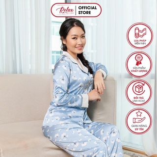 Đồ ngủ nữ pyjama tay dài quần dài họa tiết HW1004 giá sỉ