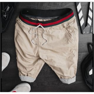 Quần short kaki,quần short kaki nam lưng thun,ống rộng chất vải kaki mềm mịn SUMYF