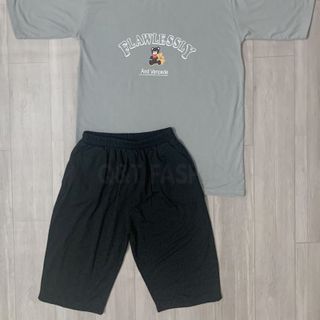 Sét bộ nữ ,đồ bộ lững ngố nữ thun coton sufa,áo phom rộng phối quần đen ,thời trang xuân hè BL15-XÁM
