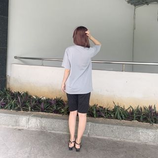 Sét bộ nữ ,đồ bộ lững ngố nữ thun coton sufa,áo phom rộng phối quần đen ,thời trang xuân hè BL15-XÁM