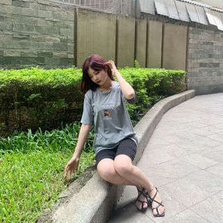 Sét bộ nữ ,đồ bộ lững ngố nữ thun coton sufa,áo phom rộng phối quần đen ,thời trang xuân hè BL15-XÁM