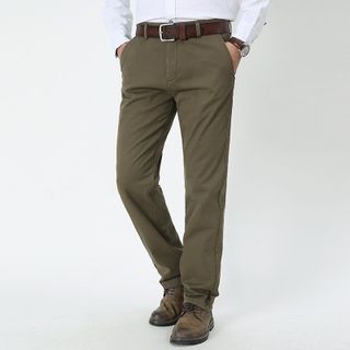 quần kaki nam trung niên ống suông vải cotton dày loại quần dài kaki trung niên form rộng ống suông SUMYF