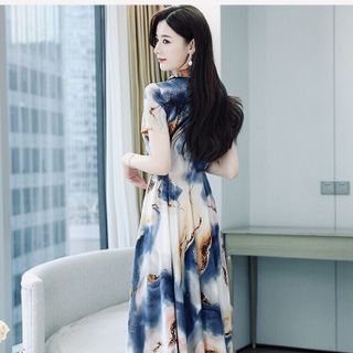 ĐẦM XÒE LOANG MÀU CỔ SƠ MI - DT1621