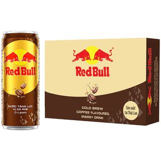 1 lốc 6 lon Nước Tăng Lực Vị Cà Phê Ủ Lạnh 250ml - Red Bull