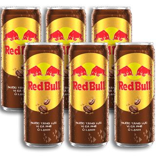 1 lốc 6 lon Nước Tăng Lực Vị Cà Phê Ủ Lạnh 250ml - Red Bull