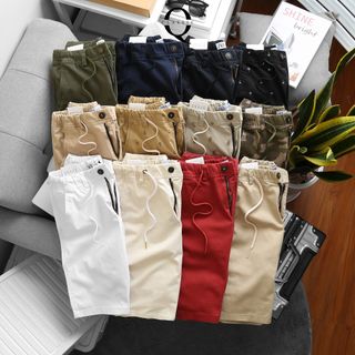 Quần short kaki nam lưng thun dây kéo chất liệu nhập 100%, vải co giãn nhiều màu Sỉ Chỉ Từ 1 Ri