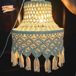 Đèn chùm gắn trần vintage trang trí macrame đường kính 30cm Bongxu_shop (không kèm bóng đèn và dây) giá sỉ