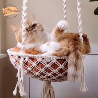 Võng mèo, xích đu mèo macrame Bongxu_shop( không kèm đệm)