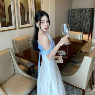 Maxi trắng xoè phối nơ siêu xinh