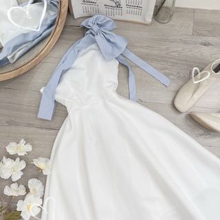 Maxi trắng xoè phối nơ siêu xinh