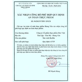 Xúc xích becllin Đức Việt, Chuẩn vị Đức. Gói 7 cây / 500g, Date mới nhất