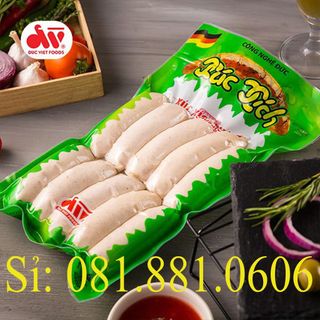 Gói 6 cây size lớn Xúc xích Nướng chuẩn vị Đức - Xúc xích Đức Việt, Gói 500g, Date mới nhất giá sỉ