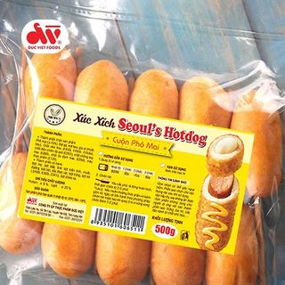 Gói 10 cây Xúc xích seoul's hotdog cuộn pho mai, Xúc xích Đức Việt phong cách Hàn Quốc, gói 500gr. giá sỉ