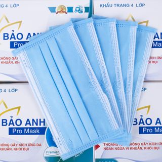 Khẩu Trang Y Tế 4 Lớp BẢO ANH PROMASK - Màu Trắng-Hộp 50 Cái