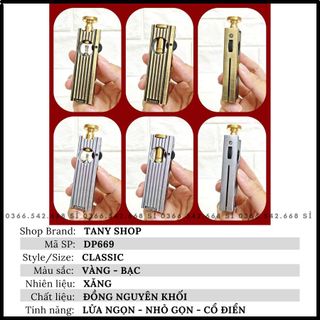 BẬT LỬA XĂNG ĐÁ CỔ DOLPHIN 669 - HÚT TẨU (KIM LOẠI) - (XÀI XĂNG) - Phân phối bởi TANY LIGHTER