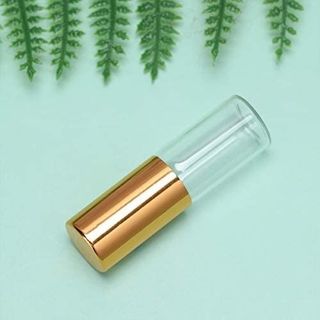 Chai thủy tinh trong suốt 3ml bi lăn thép Nắp Nhôm màu vàng ánh kim dùng đựng nước hoa trang điểm mắt