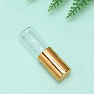 Chai thủy tinh trong suốt 3ml bi lăn thép Nắp Nhôm màu vàng ánh kim dùng đựng nước hoa trang điểm mắt