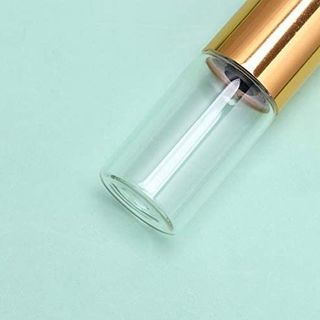 Chai thủy tinh trong suốt 3ml bi lăn thép Nắp Nhôm màu vàng ánh kim dùng đựng nước hoa trang điểm mắt