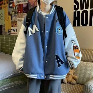 Áo khoác bomber nỉ nút logo MA siêu đẹp