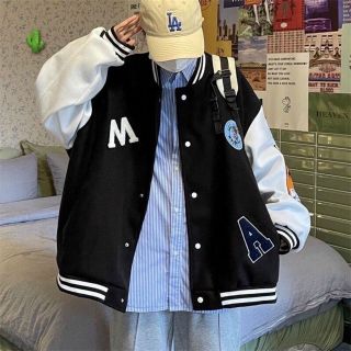 Áo khoác bomber nỉ nút logo MA siêu đẹp