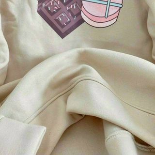 Áo sweater nỉ ngoại in bánh Chocolate tay phồng form chuẩn 68kg
