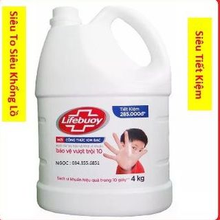 Nước Rửa Tay LIFEBUOY Diệt Khuẩn 99% 4kg Bảo Vệ Vượt Trội Can nhựa lớn Big size