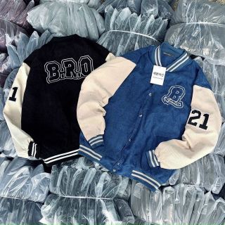 Áo khoác nhung 2 lớp logo thêu Bro form dưới 75kg