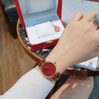 ĐỒNG HỒ CARTlER DÂY DA ĐỎ CAO CẤP