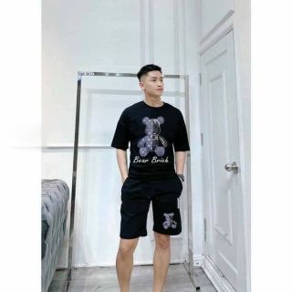 Đồ bộ mặc nhà in bear brich thun cotton freesize dưới 70kg