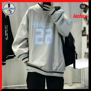 Áo sweater nỉ ngoại in bánh in 26 sọc bo cổ tim, tay phồng form chuẩn 68kg