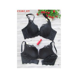 Áo Lót Mút Ép Mỏng Bản To Saki Cài 3 - Mã 619 Form To, Chất Ren Mềm Mại - Loại Đẹp