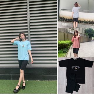 Sét bộ nữ ,đồ bộ lững ngố nữ thun coton sufa,áo phom rộng phối quần đen ,thời trang xuân hè BL15