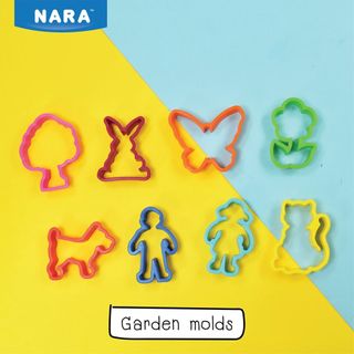 BỘ 8 KHUÔN NẶN ĐẤT SÉT, TẠO HÌNH KHU VƯỜN, CÂY CỐI, CON NGƯỜI + SÁCH HƯỚNG DẪN
