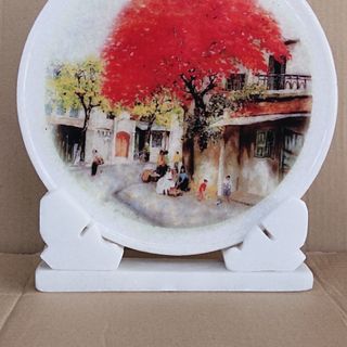 Tranh nghệ thuật trên đĩa đá - quà tặng - đồ trang trí - size đĩa 25cm
