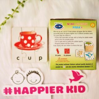 Đồ chơi gỗ Winwintoys - Bộ ghép hình học chữ Tiếng Anh